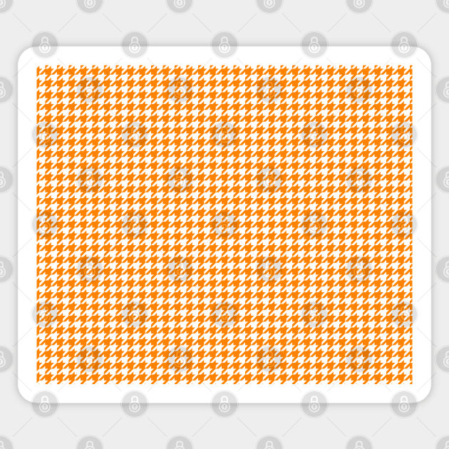 White and Orange Houndstooth Sticker by CraftyCatz